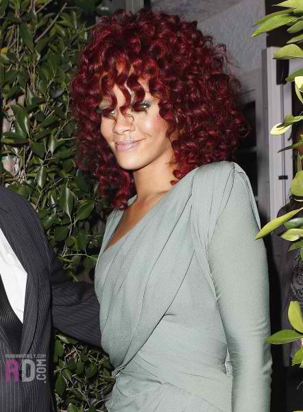 rihanna red hair hot. Rihanna#39;s Red Hot Curly Locks